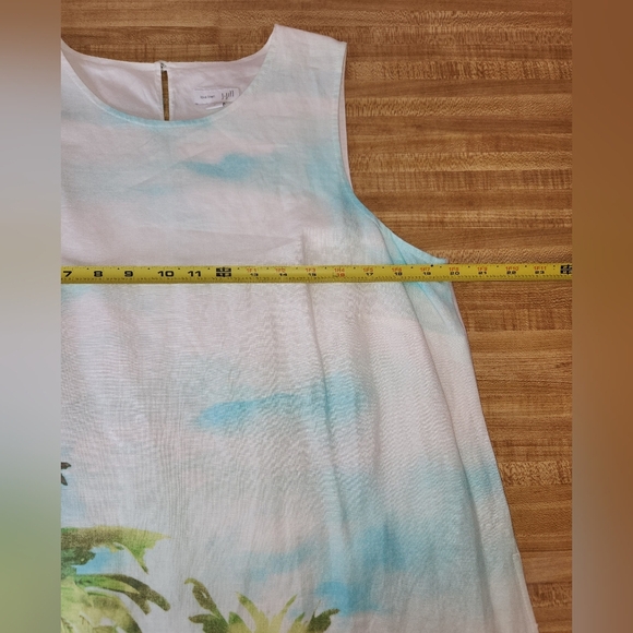 J.JILL Love 100% Linen Blue Beach Palm Tree Tropical Print Dress, size M - Picture 11 of 11